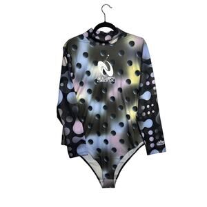Adidas Iridescent 3D Dots Always Original Mockneck Graphic Print Bodysuit Sz 1X
